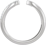 14K Gold Round Natural Diamond Accented Open Band - White Gold - view 2