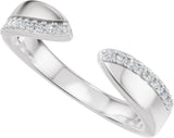 14K Gold Round Natural Diamond Accented Open Band - White Gold - view 5