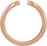 14K Gold Round Lab-Grown Diamond Accented Open Band – 1/8 CTW - Rose Gold - view 2