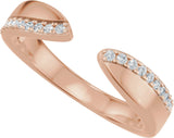 14K Gold Round Natural Diamond Accented Open Band - Rose Gold - view 5