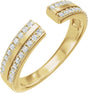 14K Gold Round Natural Diamond French-Set Accented Open Band – 1/4 CTW - Yellow Gold
