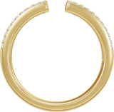 14K Gold Round Natural Diamond French-Set Accented Open Band – 1/4 CTW - Yellow Gold - view 2