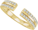 14K Gold Round Lab-Grown Diamond French-Set Accented Open Band – 1/4 CTW - Yellow Gold - view 5
