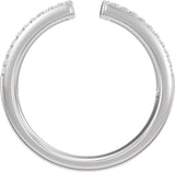 14K Gold Round Lab-Grown Diamond French-Set Accented Open Band – 1/4 CTW - White Gold - view 2