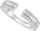 14K Gold Round Lab-Grown Diamond French-Set Accented Open Band – 1/4 CTW - White Gold - view 5