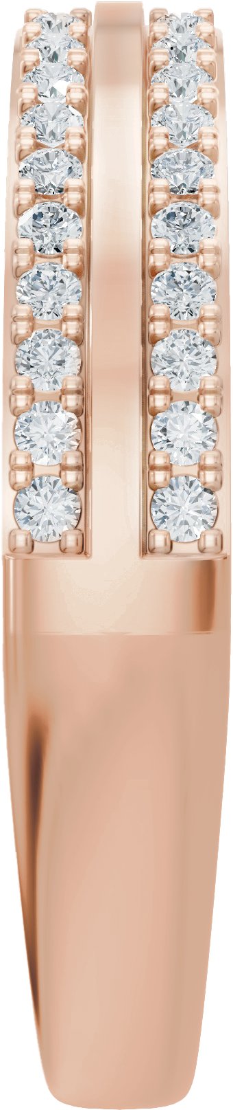 14K Gold Round Lab-Grown Diamond French-Set Accented Open Band – 1/4 CTW - Rose Gold - view 4