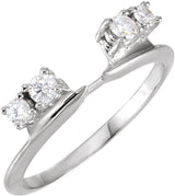 Platinum Round Lab-Grown Diamond Wrap-Style Ring Enhancer