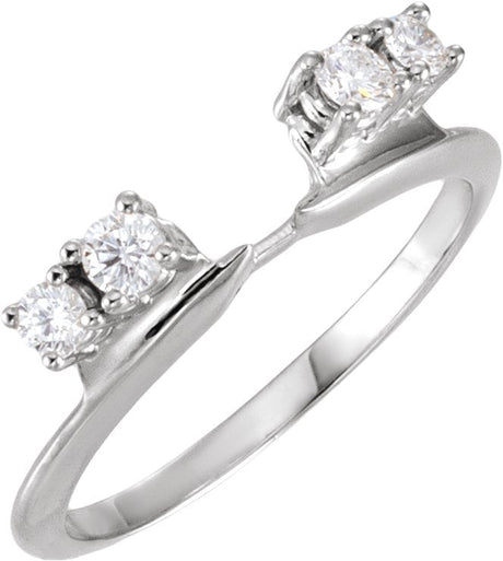 Platinum Round Lab-Grown Diamond Wrap-Style Ring Enhancer