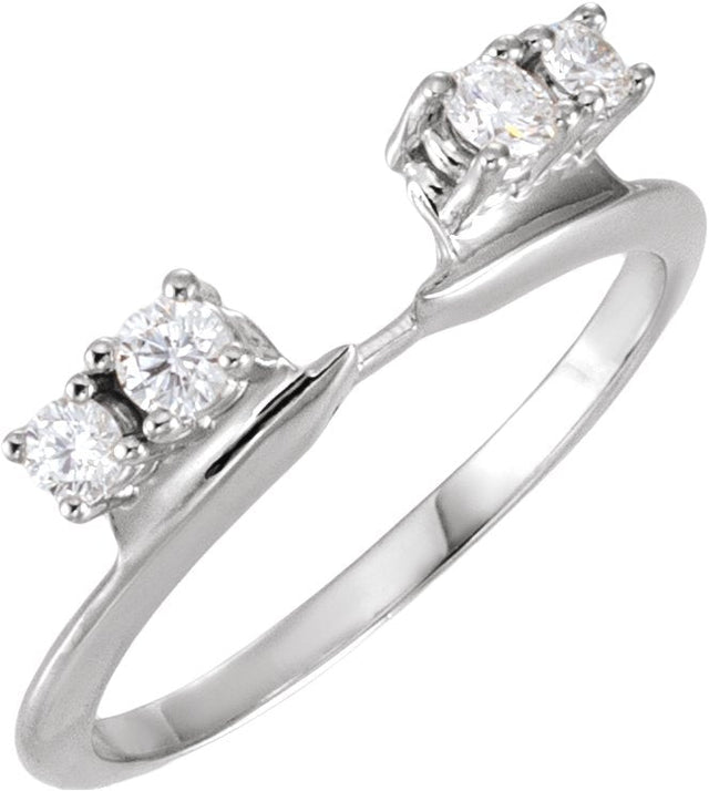 Platinum Round Lab-Grown Diamond Wrap-Style Ring Enhancer