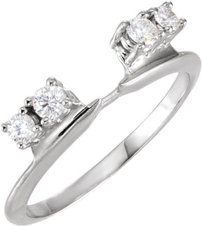 Platinum Round Natural Diamond Wrap-Style Ring Enhancer