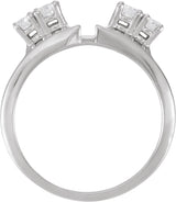 Platinum Round Lab-Grown Diamond Wrap-Style Ring Enhancer - view 2