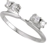 14K Gold Round Lab-Grown Diamond Wrap-Style Ring Enhancer - White Gold - view 4