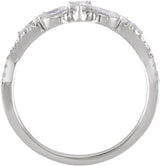 14K Gold Pear Lab-Grown Diamond Contour Band – 3.8x2.5mm - White Gold - view 2