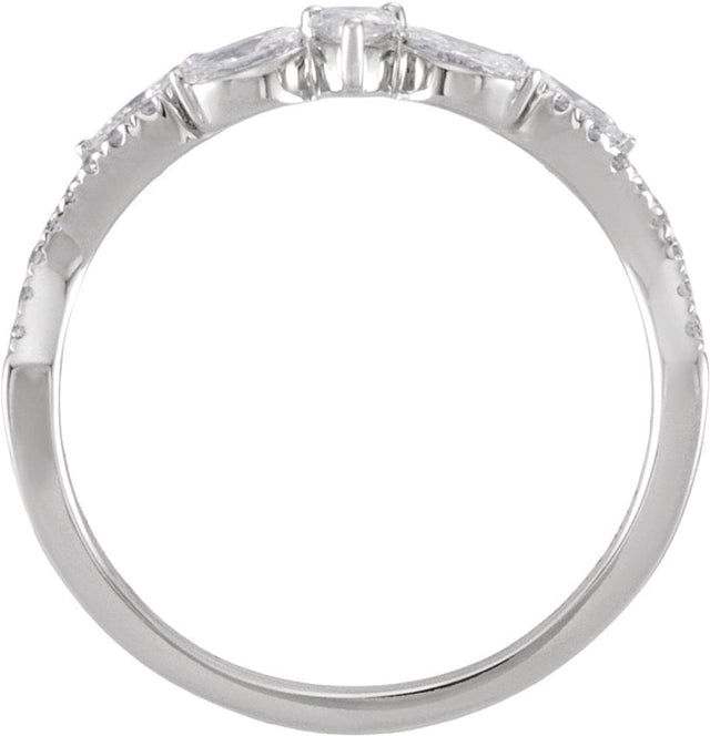 14K Gold Pear Lab-Grown Diamond Contour Band – 3.8x2.5mm - White Gold - view 2