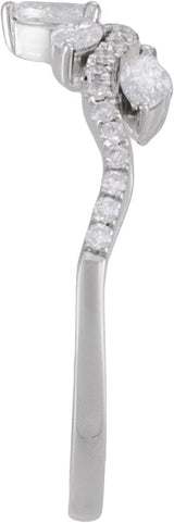 14K Gold Pear Lab-Grown Diamond Contour Band – 3.8x2.5mm - White Gold - view 3