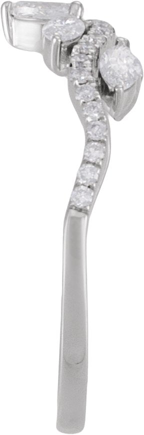 14K Gold Pear Lab-Grown Diamond Contour Band – 3.8x2.5mm - White Gold - view 3