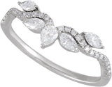 14K Gold Pear Lab-Grown Diamond Contour Band – 3.8x2.5mm - White Gold - view 4