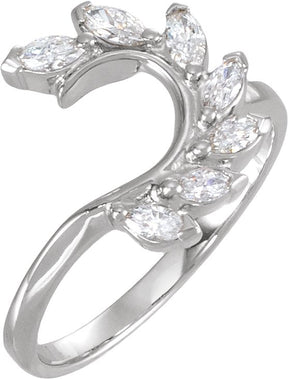 Platinum Marquise Lab-Grown Diamond Wrap-Style Ring Enhancer – 4x2mm