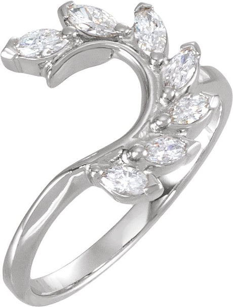 Platinum Marquise Lab-Grown Diamond Wrap-Style Ring Enhancer – 4x2mm