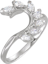 14K Gold Marquise Lab-Grown Diamond Wrap-Style Ring Enhancer – 4x2mm - White Gold