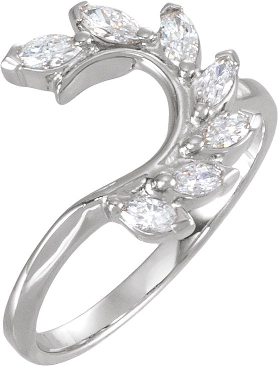 14K Gold Marquise Lab-Grown Diamond Wrap-Style Ring Enhancer – 4x2mm - White Gold