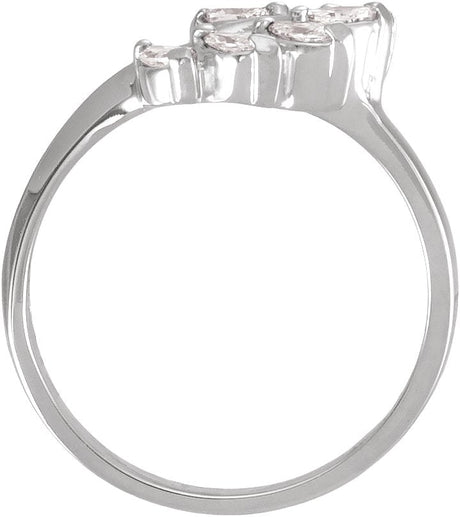 Platinum Marquise Lab-Grown Diamond Wrap-Style Ring Enhancer – 4x2mm - view 2