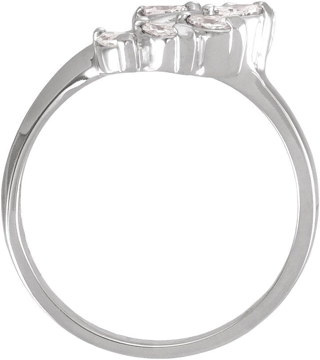 Platinum Marquise Lab-Grown Diamond Wrap-Style Ring Enhancer – 4x2mm - view 2