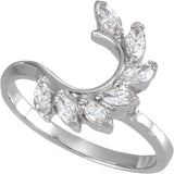 Platinum Marquise Lab-Grown Diamond Wrap-Style Ring Enhancer – 4x2mm - view 6