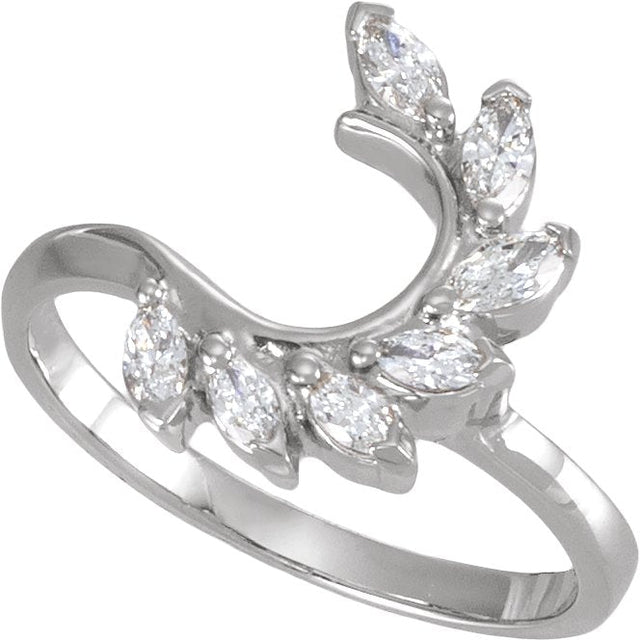 Platinum Marquise Lab-Grown Diamond Wrap-Style Ring Enhancer – 4x2mm - view 6
