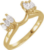 14K Gold Marquise Lab-Grown Diamond Wrap-Style Ring Enhancer – 4mm Stones - Yellow Gold