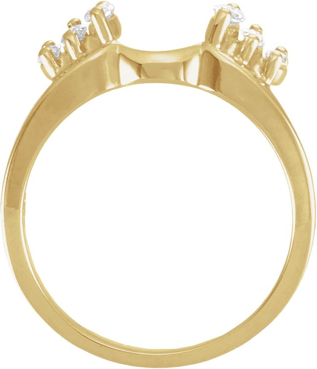 14K Gold Marquise Lab-Grown Diamond Wrap-Style Ring Enhancer – 4mm Stones - Yellow Gold - view 2