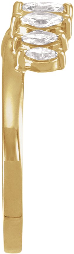 14K Gold Marquise Lab-Grown Diamond Wrap-Style Ring Enhancer – 4mm Stones - Yellow Gold - view 3