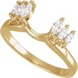 14K Gold Marquise Lab-Grown Diamond Wrap-Style Ring Enhancer – 4mm Stones - Yellow Gold - view 4