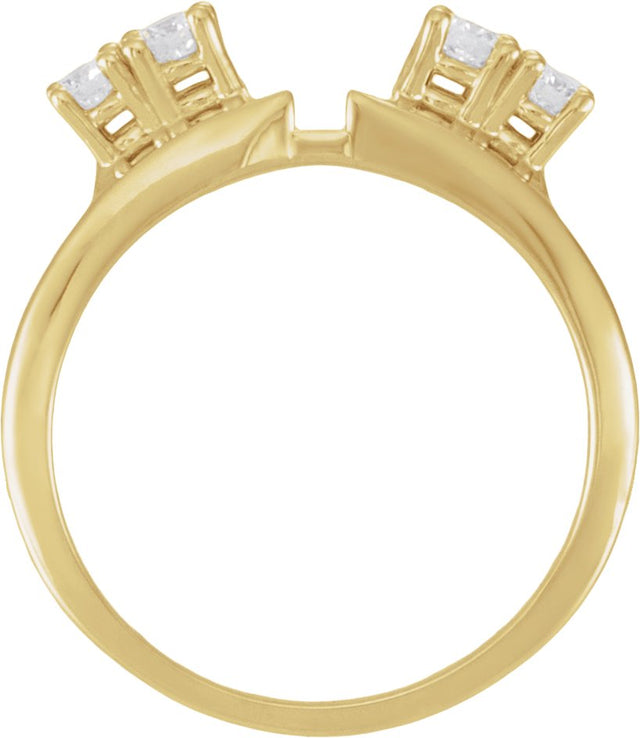 14K Gold Round Lab-Grown Diamond Wrap-Style Ring Enhancer - Yellow Gold - view 2