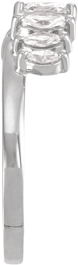 Platinum Marquise Natural Diamond Wrap-Style Ring Enhancer – 4mm Stones - view 3