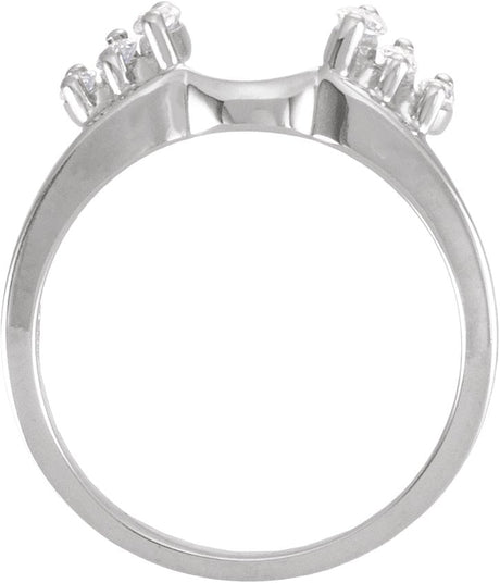 Platinum Marquise Natural Diamond Wrap-Style Ring Enhancer – 4mm Stones - view 2