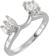 Platinum Marquise Natural Diamond Wrap-Style Ring Enhancer – 4mm Stones