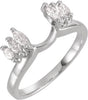 Platinum Marquise Natural Diamond Wrap-Style Ring Enhancer – 4mm Stones