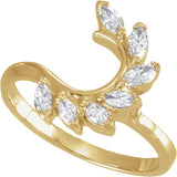 14K Gold Marquise Lab-Grown Diamond Wrap-Style Ring Enhancer – 4x2mm - Yellow Gold - view 4