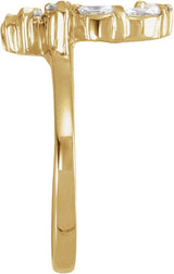 14K Gold Marquise Natural Diamond Wrap-Style Ring Enhancer – 4x2mm - Yellow Gold - view 3