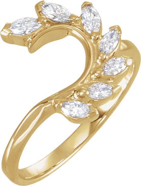 14K Gold Marquise Lab-Grown Diamond Wrap-Style Ring Enhancer – 4x2mm - Yellow Gold