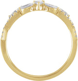 14K Gold Pear Lab-Grown Diamond Contour Band – 3.8x2.5mm - Yellow Gold - view 2