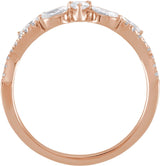 14K Gold Pear Lab-Grown Diamond Contour Band – 3.8x2.5mm - Rose Gold - view 2