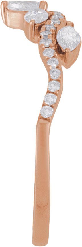 14K Gold Pear Lab-Grown Diamond Contour Band – 3.8x2.5mm - Rose Gold - view 3