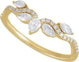 14K Gold Pear Lab-Grown Diamond Contour Band – 3.8x2.5mm - Yellow Gold - view 4