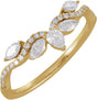 14K Gold Pear Lab-Grown Diamond Contour Band – 3.8x2.5mm - Yellow Gold