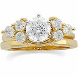 14K Gold Round Natural Diamond Wrap-Style Ring Enhancer – 2.2mm Stones - Yellow Gold - view 3