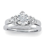 Platinum Round Natural Diamond Wrap-Style Ring Enhancer – 3.9mm Stones - view 3