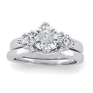 Platinum Round Natural Diamond Wrap-Style Ring Enhancer – 3.9mm Stones - view 3