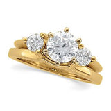 14K Gold Round Natural Diamond Wrap-Style Ring Enhancer – 3-3.9mm Stones - Yellow Gold - view 3